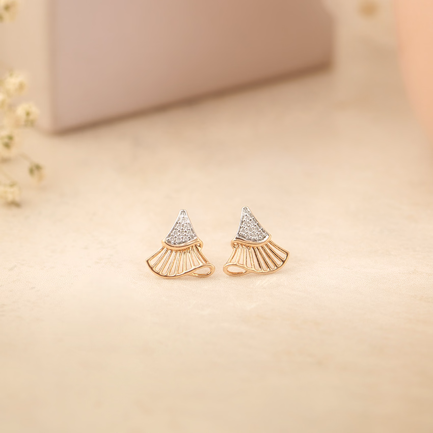 Diamond Earrings 18 Karat Rose Gold Blissful Diamond Stud Earrings