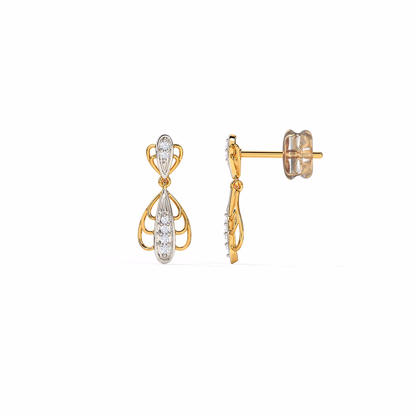Diamond Earrings 14 Karat Yellow Gold Enchanting Diamond Drop Earrings