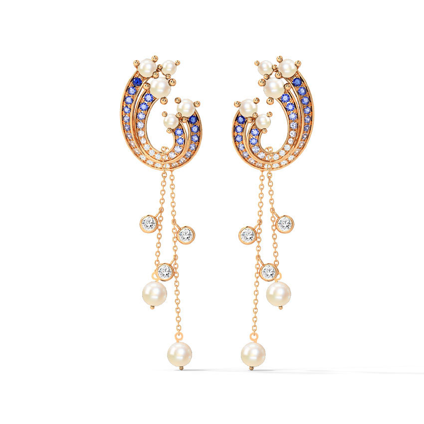 Diamond,Gemstone Earrings 14 Karat Rose Gold Derya Gemstone Drop Earrings