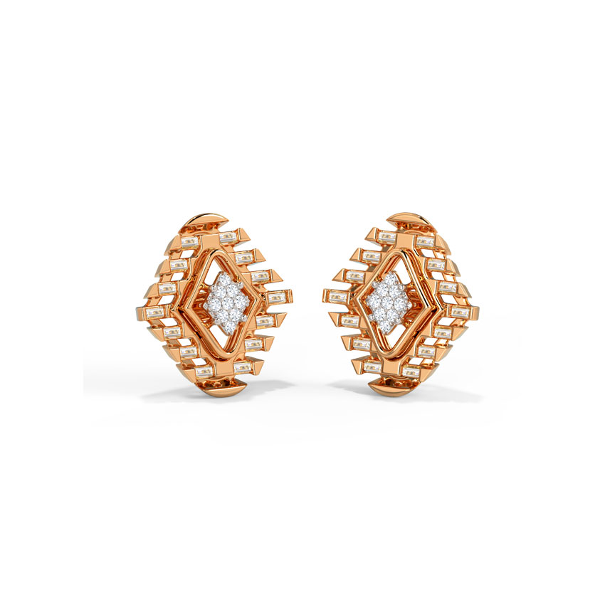 Diamond Earrings 14 Karat Rose Gold Faria Diamond Stud Earrings