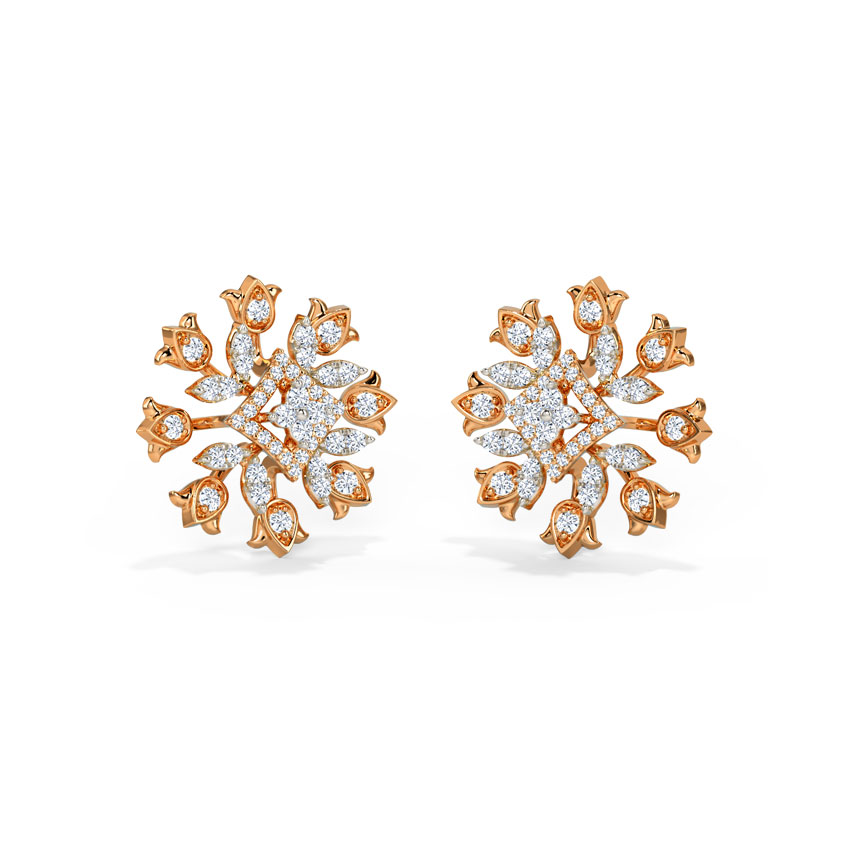 Diamond Earrings 14 Karat Rose Gold Ebril Diamond Stud Earrings