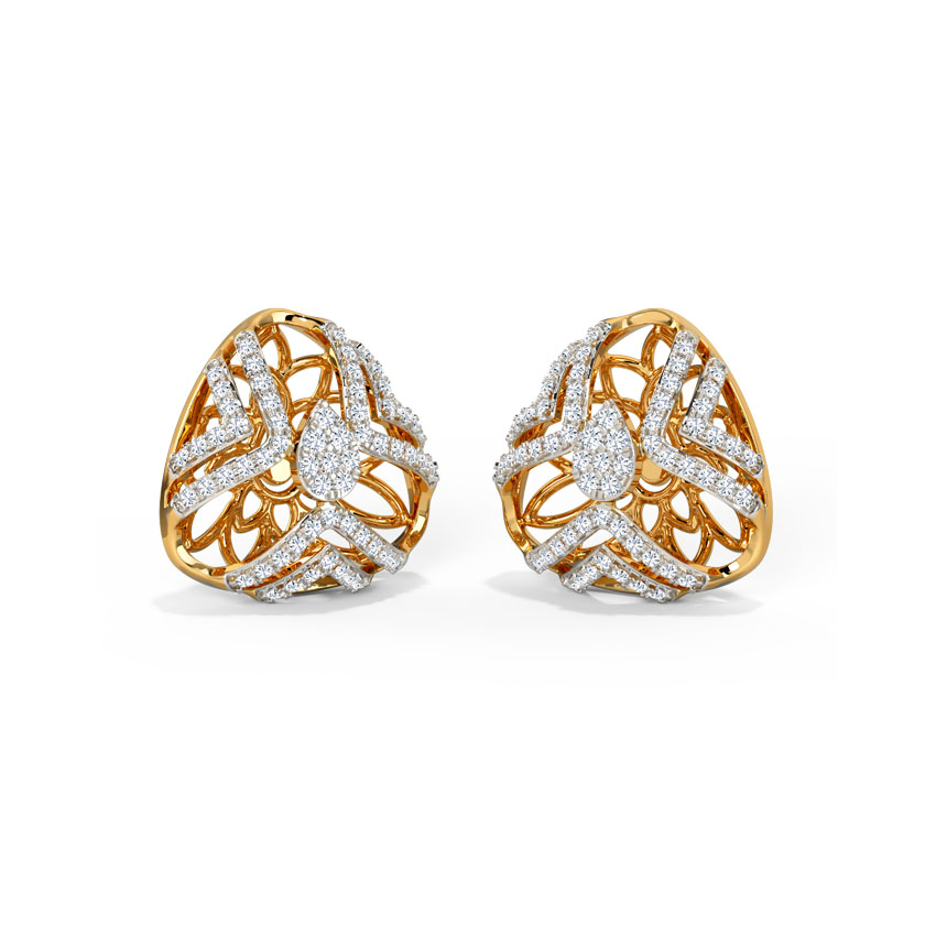 Diamond Earrings 14 Karat Yellow Gold Arely Diamond Stud Earrings