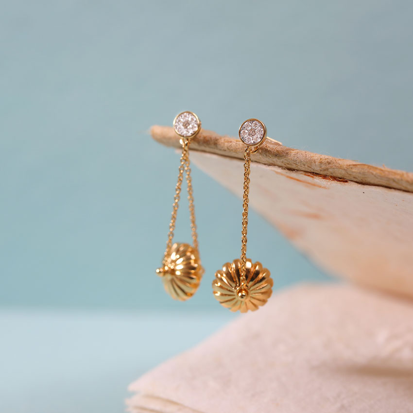 Nerea Flora Diamond Drop Earrings