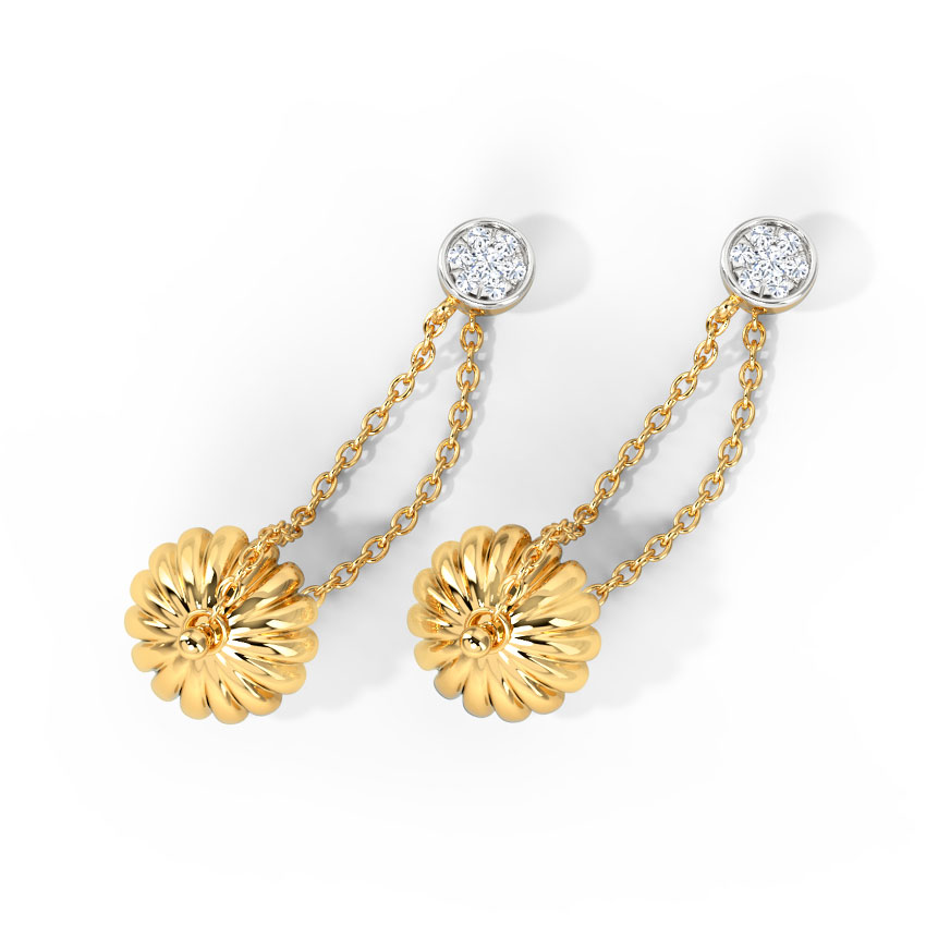Nerea Flora Diamond Drop Earrings