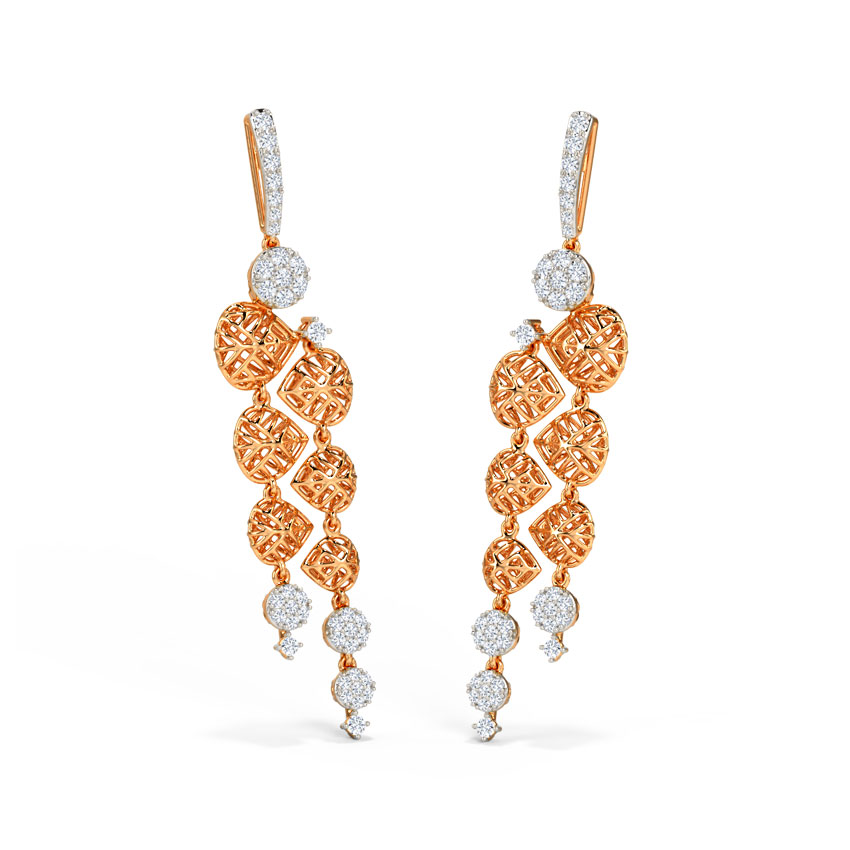 Diamond Earrings 14 Karat Rose Gold Sadira Diamond Drop Earrings