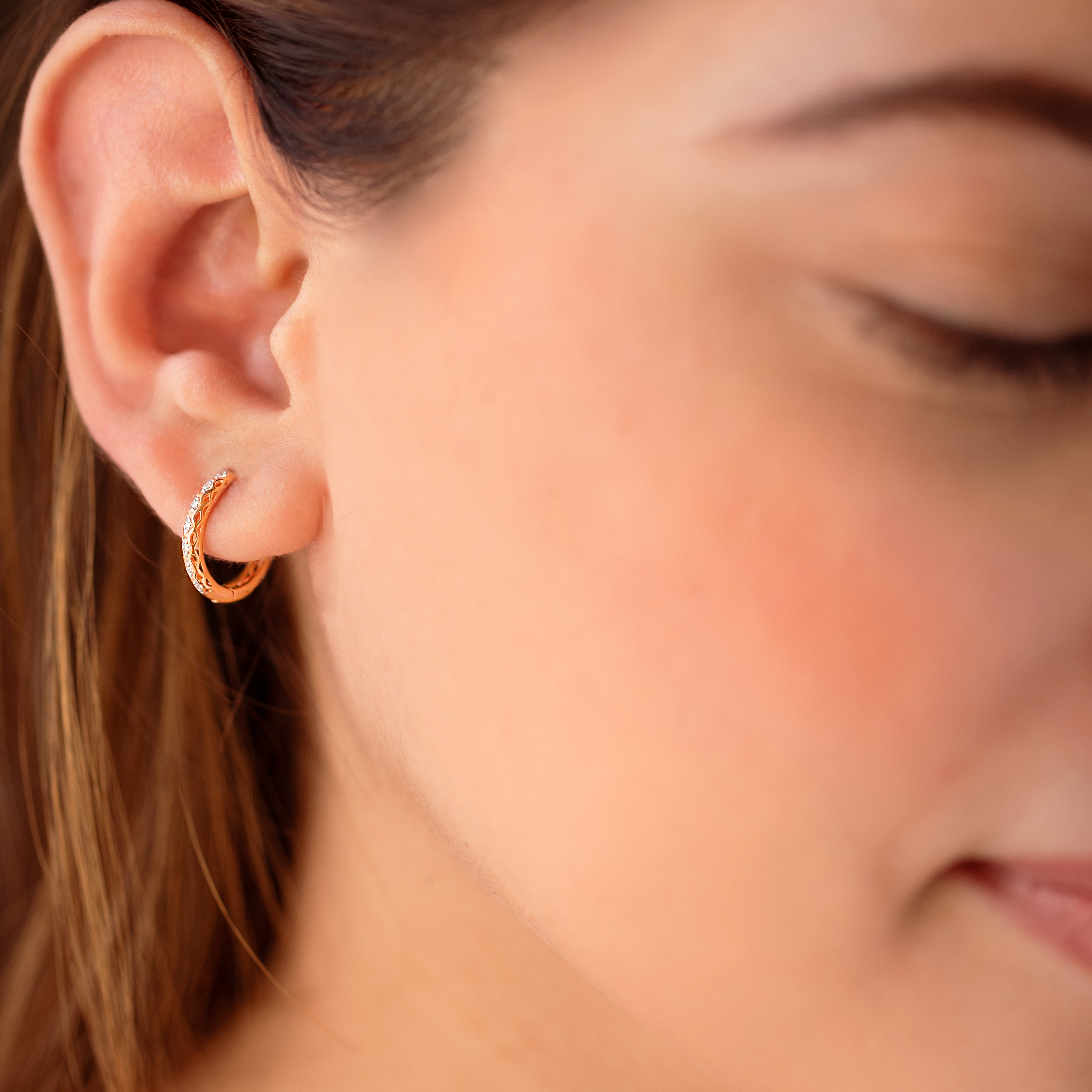 Emily Modern Diamond Hoop Earrings