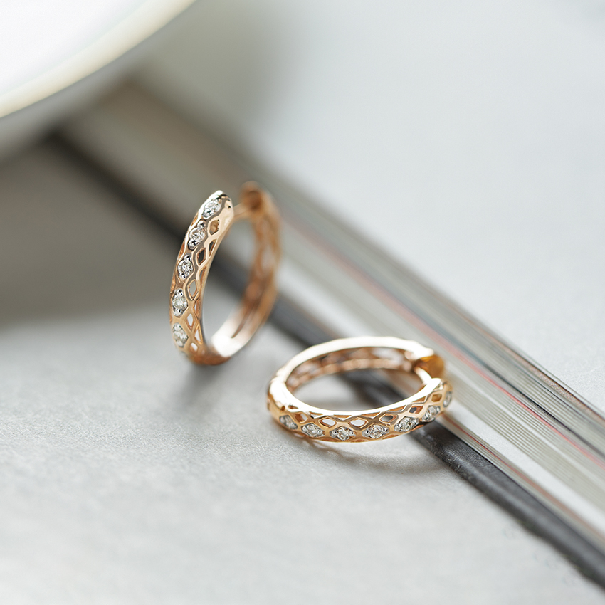 Emily Modern Diamond Hoop Earrings