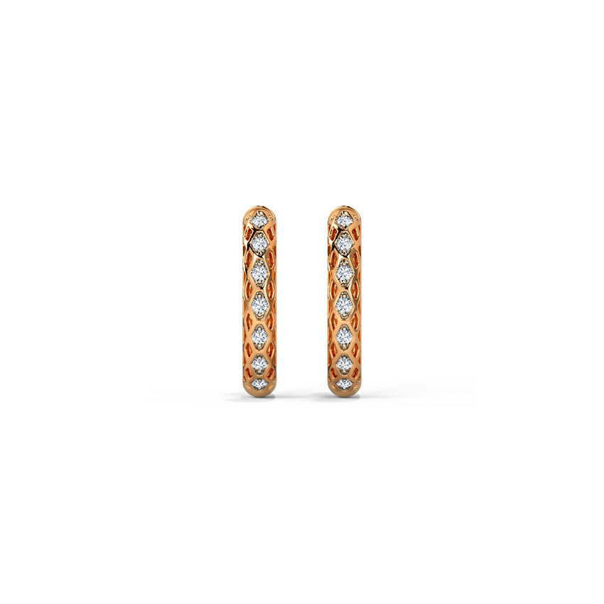 Emily Modern Diamond Hoop Earrings