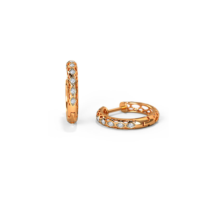 Emily Modern Diamond Hoop Earrings