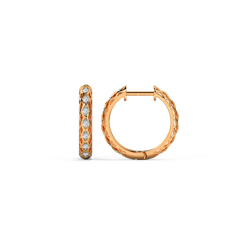 Emily Modern Diamond Hoop Earrings