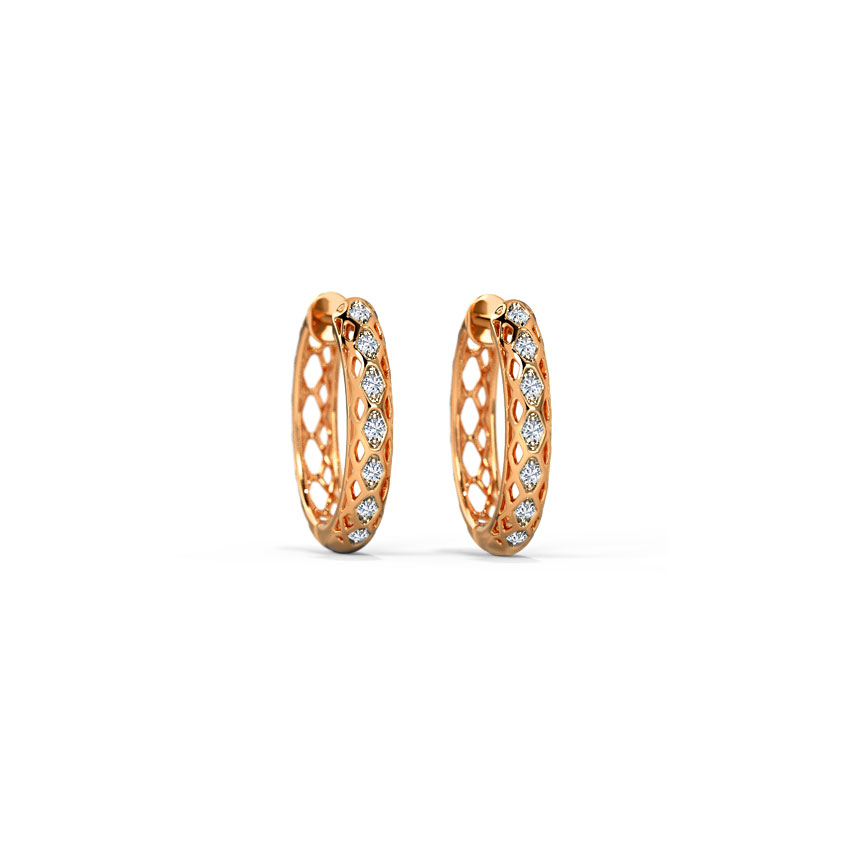 Emily Modern Diamond Hoop Earrings