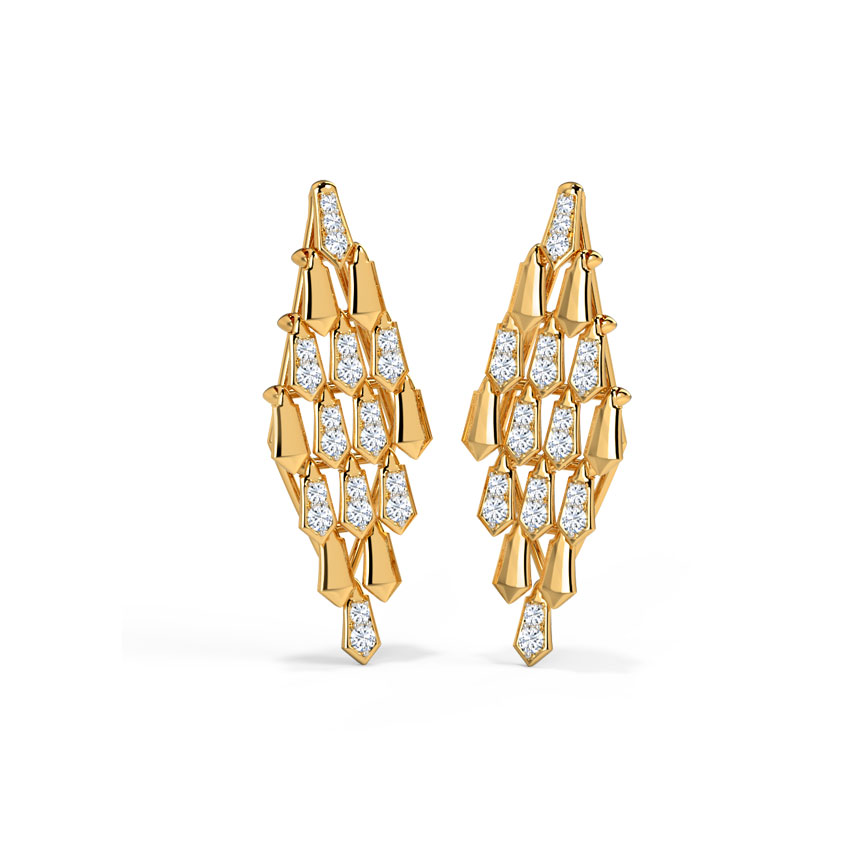 Diamond Earrings 14 Karat Yellow Gold Eileen Diamond Drop Earrings
