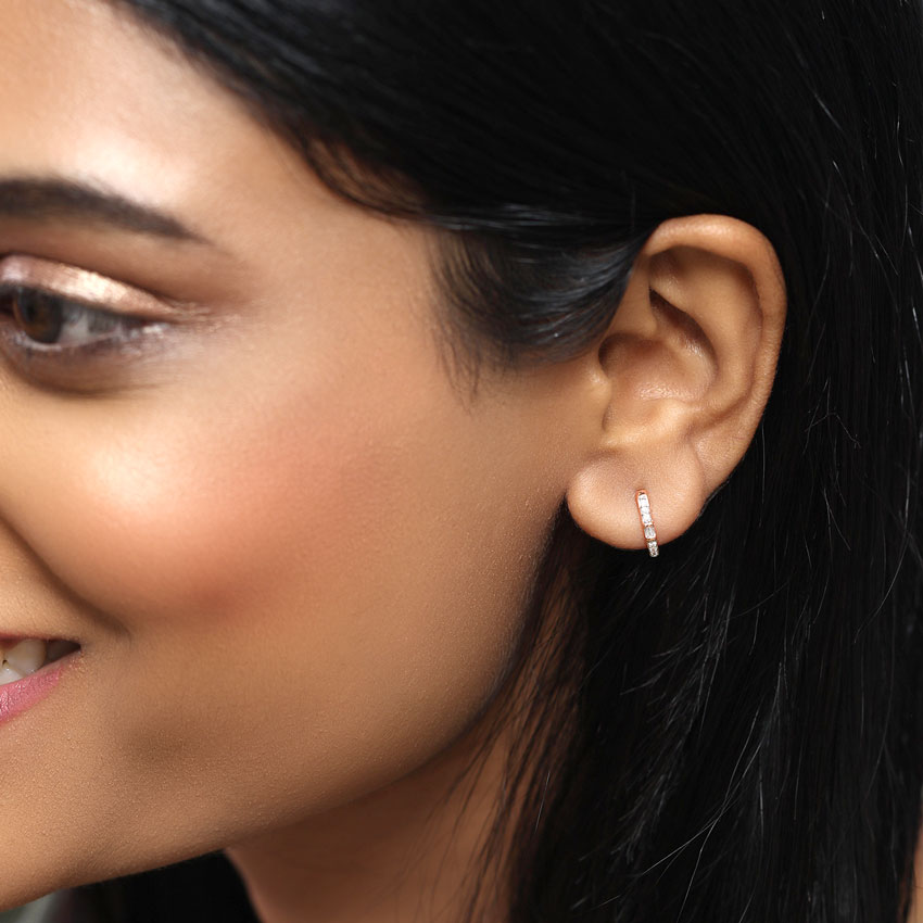 Jessica Fashionable Diamond Hoop Earrings