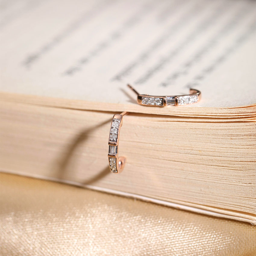 Jessica Fashionable Diamond Hoop Earrings