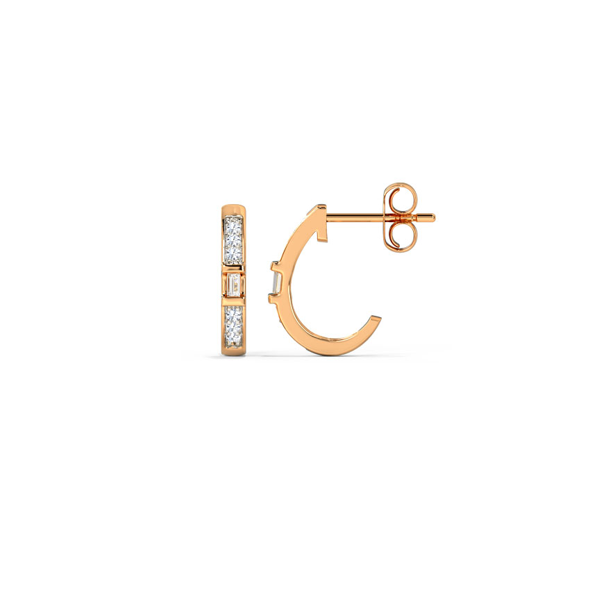 Jessica Fashionable Diamond Hoop Earrings