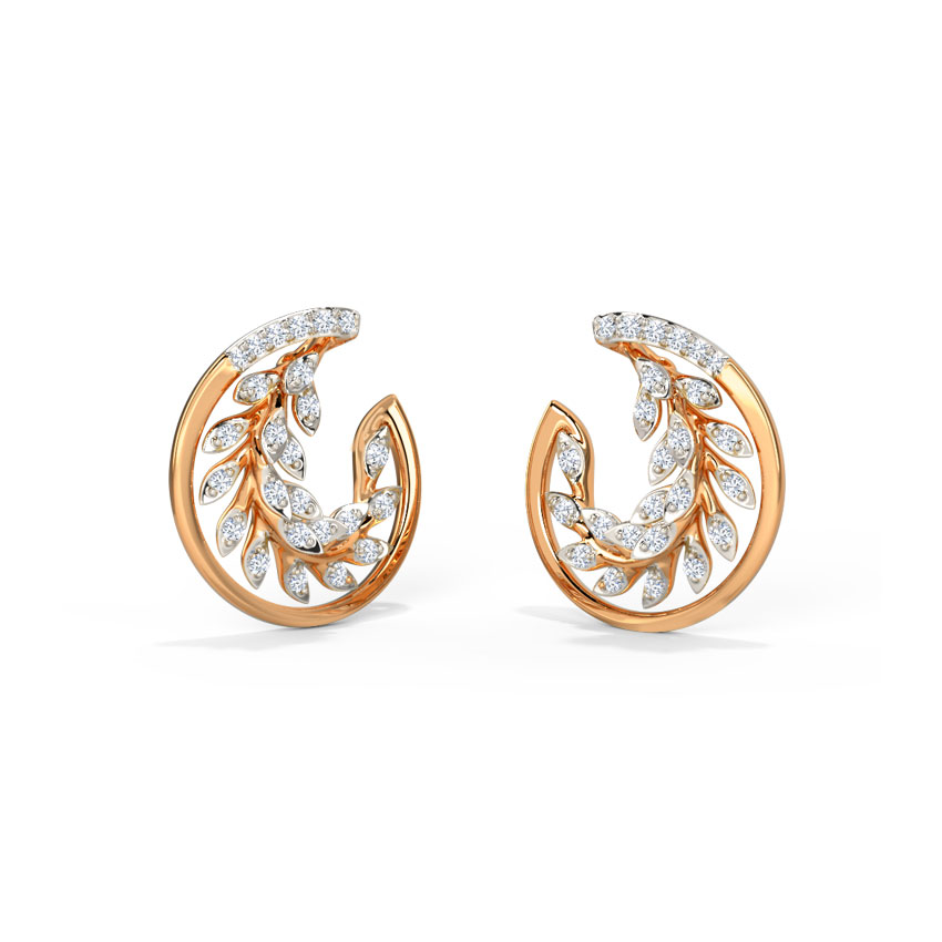 Diamond Earrings 14 Karat Rose Gold Arely Diamond Stud Earrings