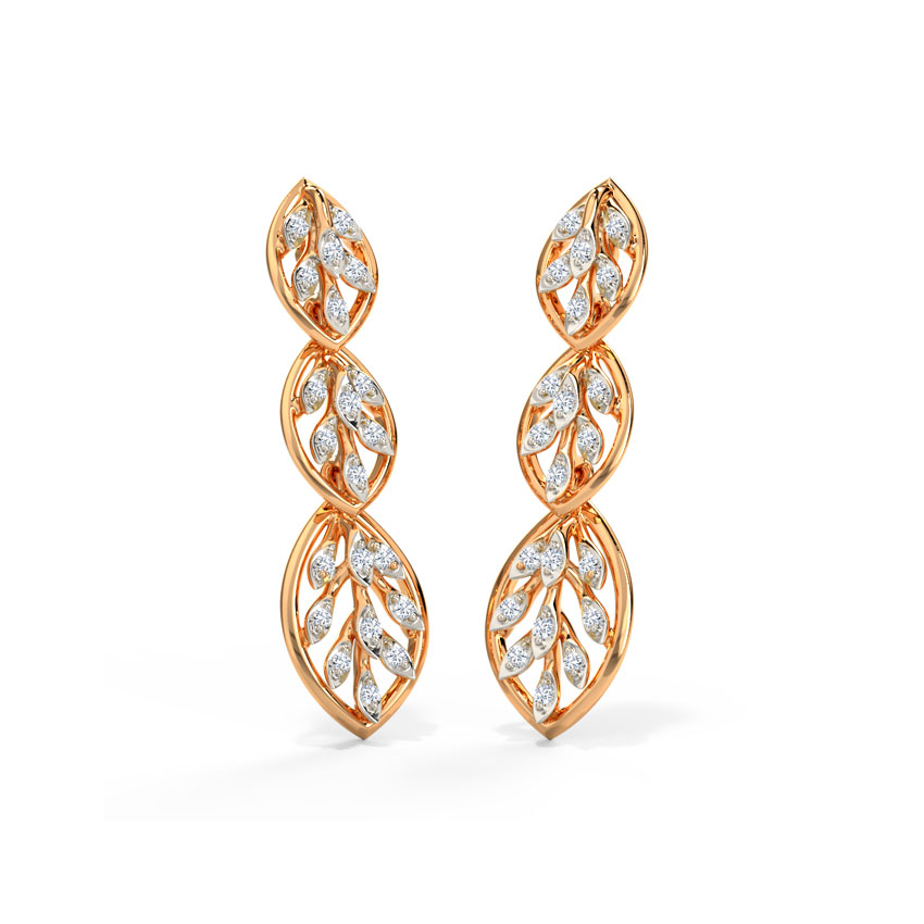 Diamond Earrings 14 Karat Rose Gold Ivanya Diamond Drop Earrings