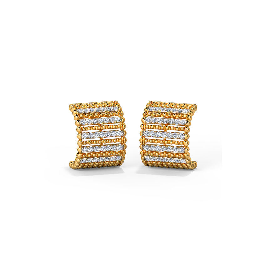 Diamond Earrings 14 Karat Yellow Gold Lindsey Diamond Hoop Earrings