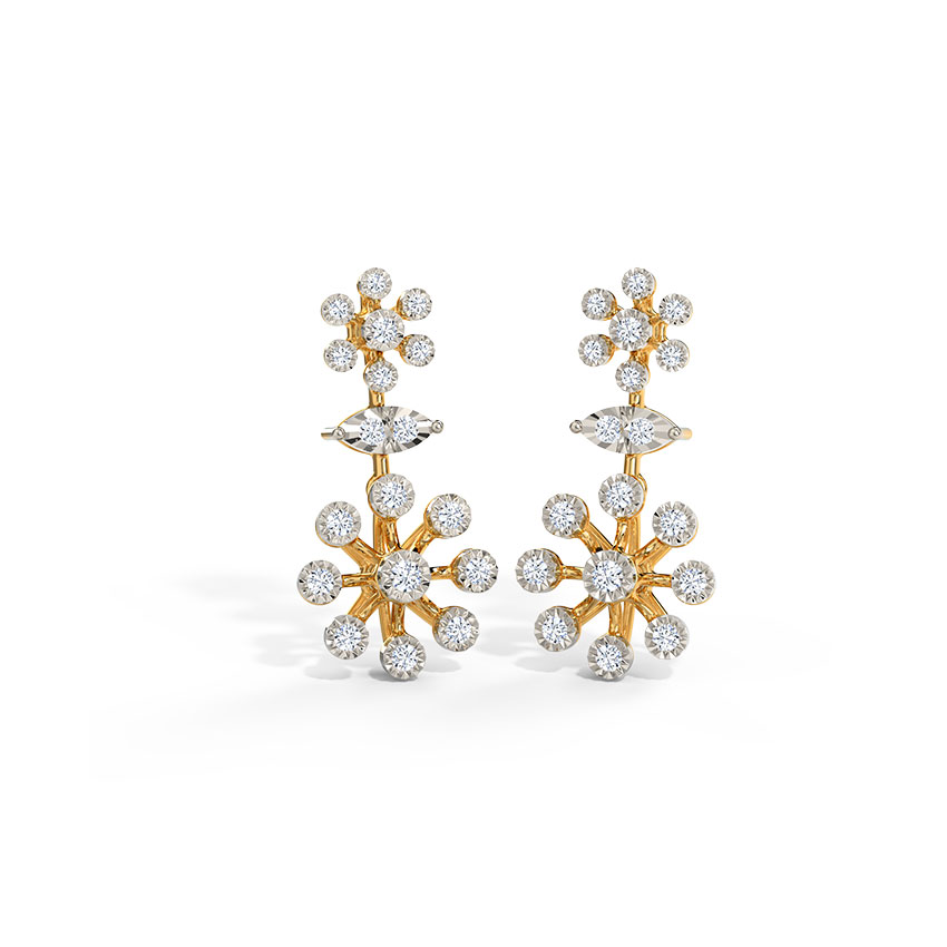 Diamond Earrings 14 Karat Yellow Gold Aruniti Diamond Drop Earrings
