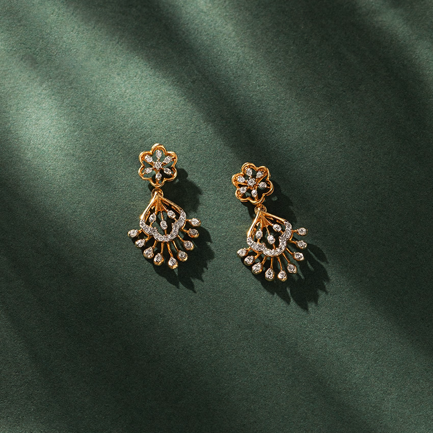 Diamond Earrings 18 Karat Yellow Gold Ritasha Diamond Drop Earrings