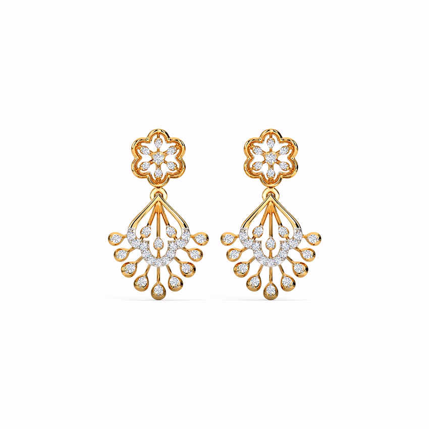 Diamond Earrings 18 Karat Yellow Gold Ritasha Diamond Drop Earrings
