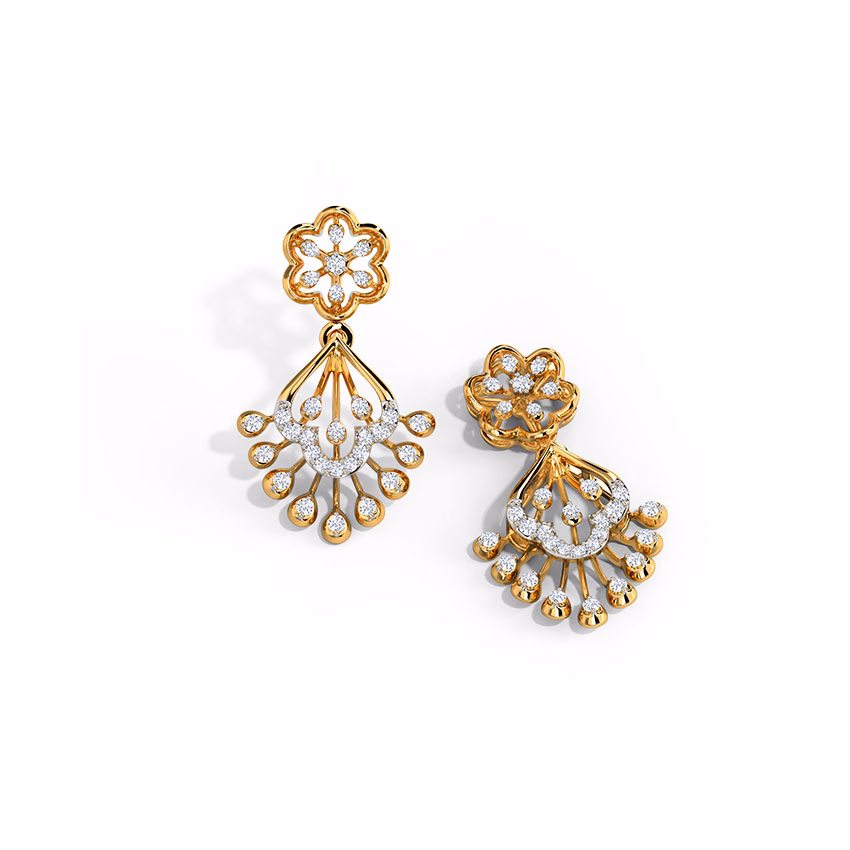 Diamond Earrings 18 Karat Yellow Gold Ritasha Diamond Drop Earrings