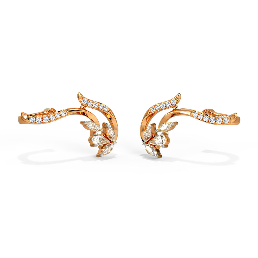 Diamond Earrings 14 Karat Rose Gold Zaneta Diamond Ear Cuffs