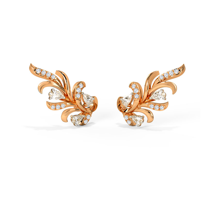 Diamond Earrings 14 Karat Rose Gold Zazu Diamond Ear cuffs