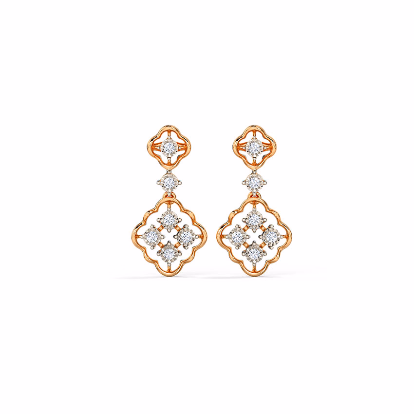 Diamond Earrings 18 Karat Yellow Gold Sameera Diamond Drop Earrings