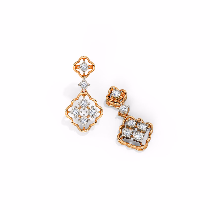 Diamond Earrings 18 Karat Yellow Gold Sameera Diamond Drop Earrings