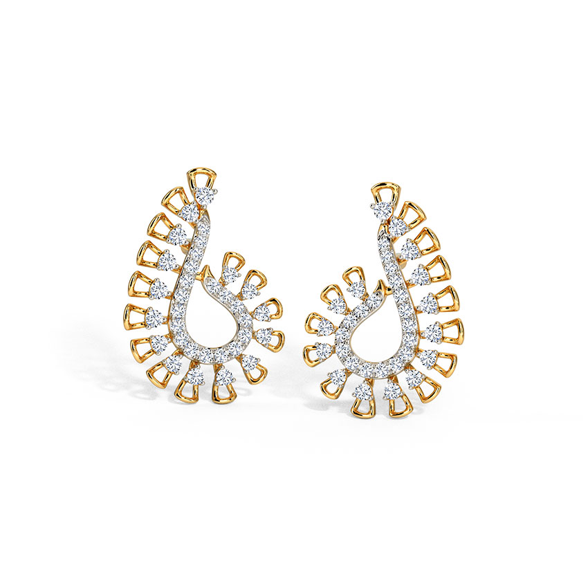 Diamond Earrings 14 Karat Yellow Gold Lunica Diamond Stud Earrings