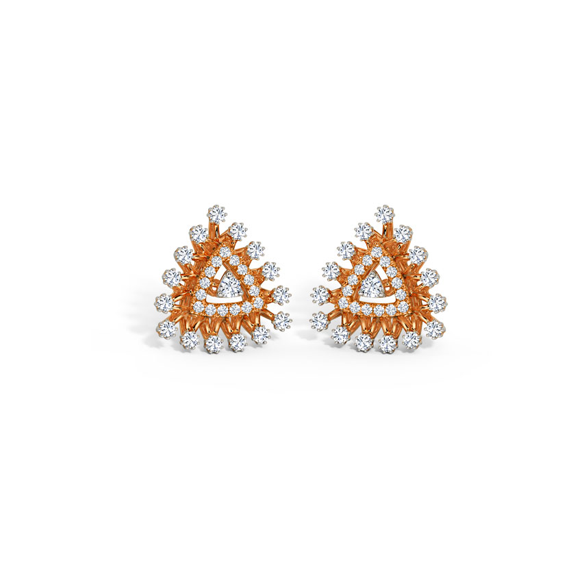 Diamond Earrings 14 Karat Rose Gold Evalina Diamond Stud Earrings