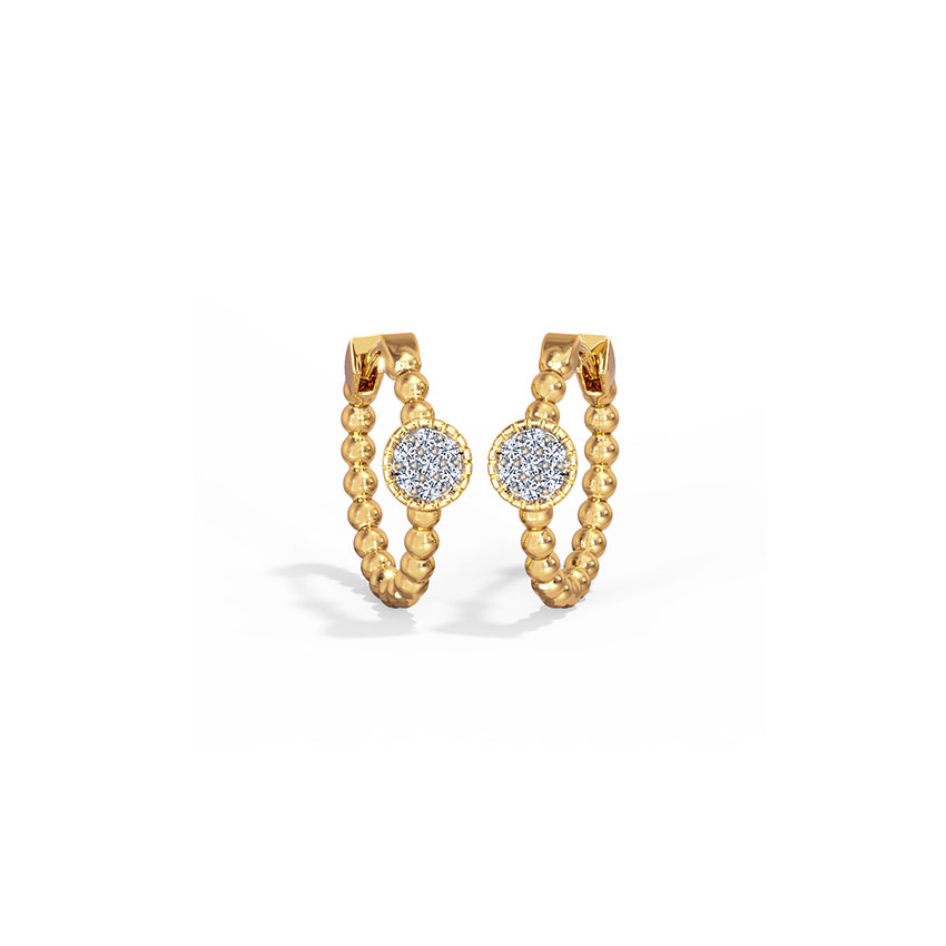 Diamond Earrings 14 Karat Yellow Gold Kiralia Diamond Hoop Earrings