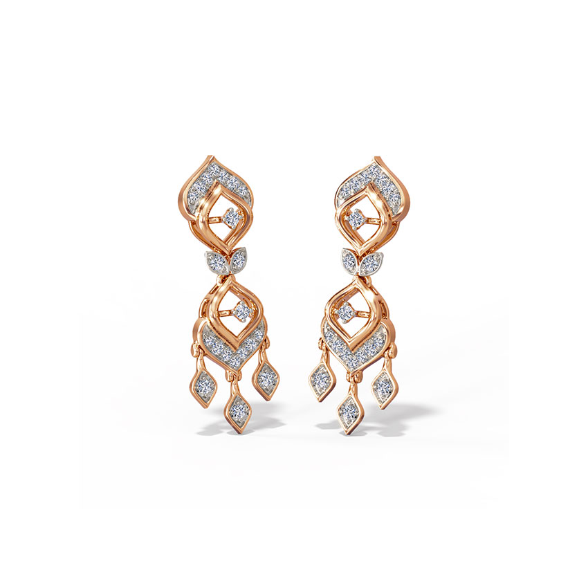 Diamond Earrings 14 Karat Rose Gold Sinjona Diamond Earrings
