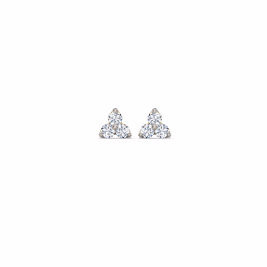Diamond Earrings 14 Karat Yellow Gold Tri Glint Diamond Stud Earrings
