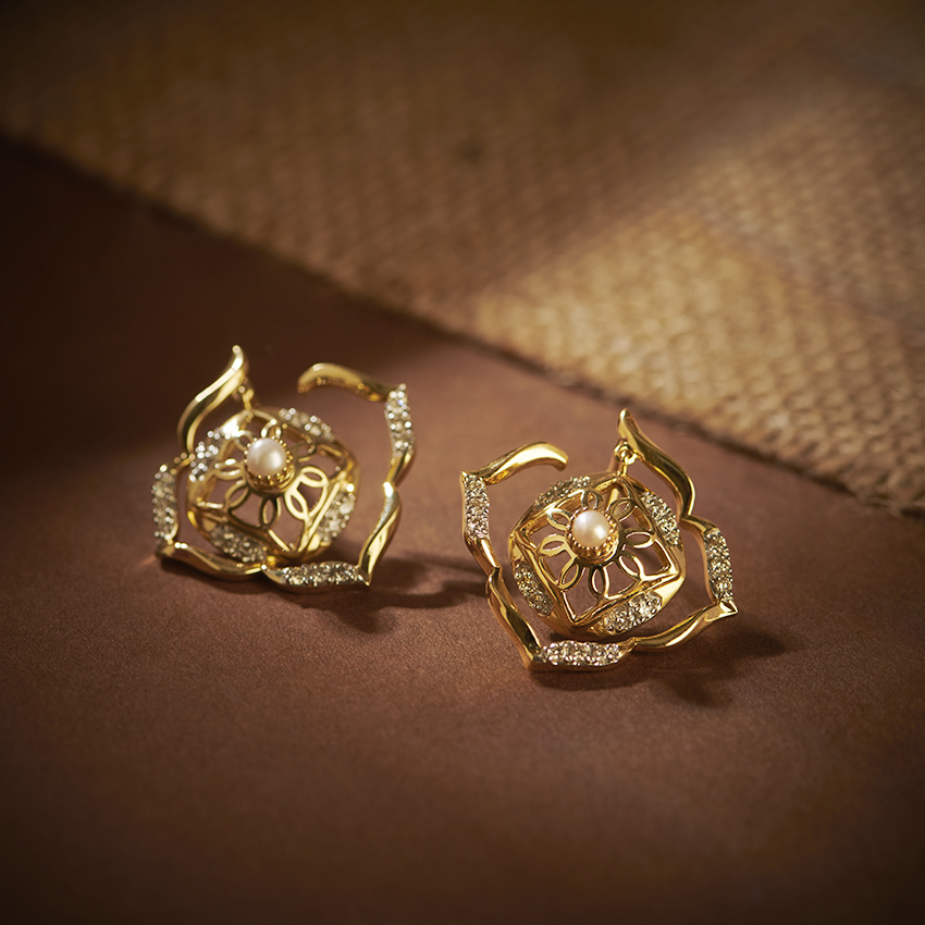 Diamond,Gemstone Earrings 14 Karat Yellow Gold Basma Diamond Drop Earrings