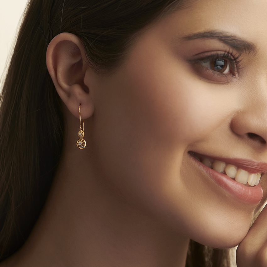 Buy Preesha Floral Diamond Drop Earrings Online CaratLane