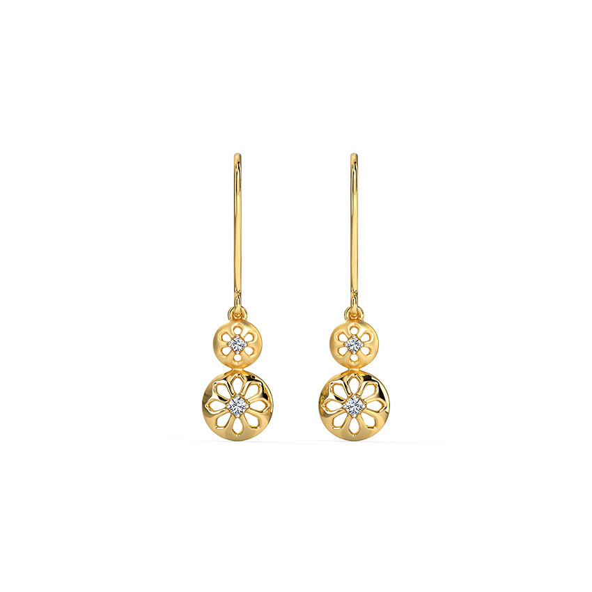 Preesha Floral Diamond Drop Earrings