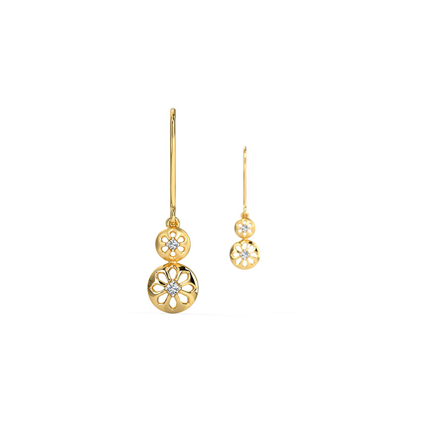 Preesha Floral Diamond Drop Earrings
