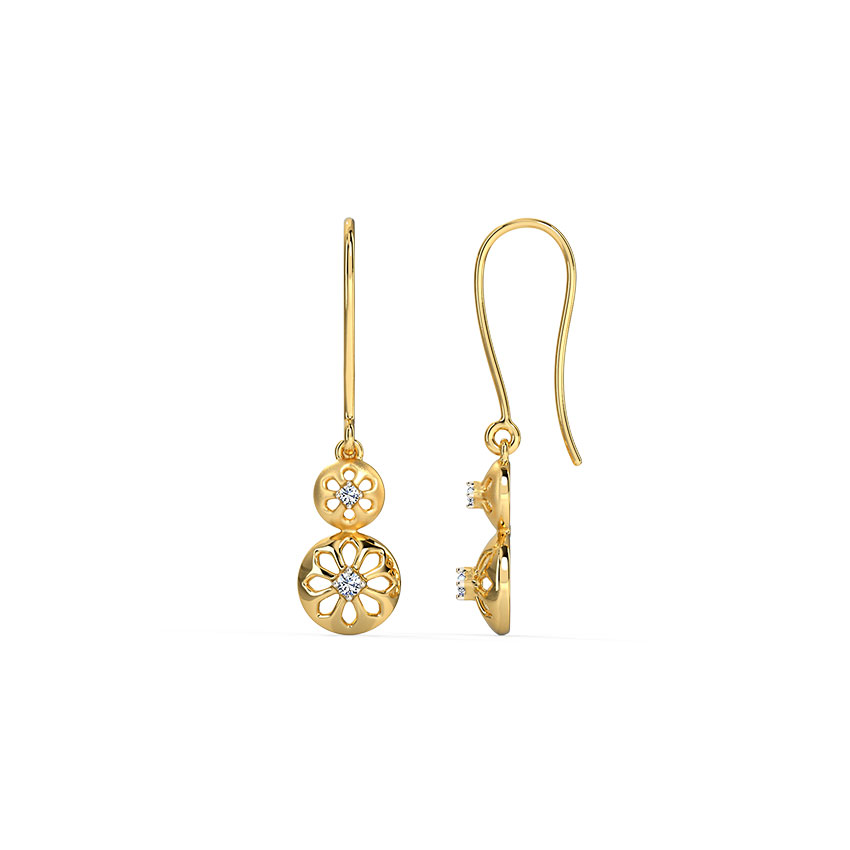 Preesha Floral Diamond Drop Earrings