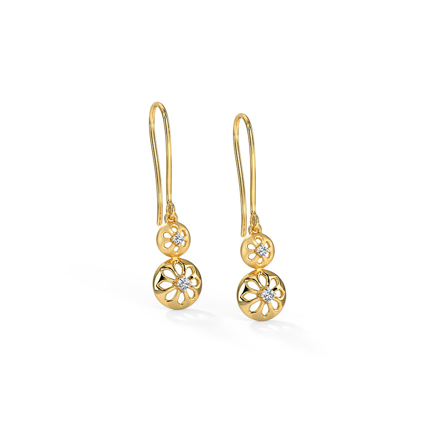 Preesha Floral Diamond Drop Earrings