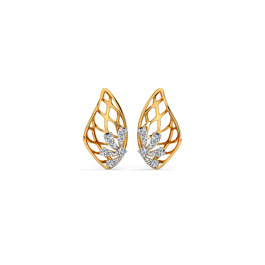 Buy Flowery Mosaic Diamond Stud Earrings Online CaratLane