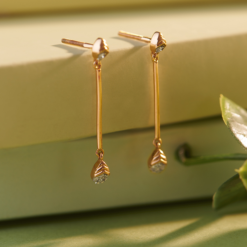 Diamond Earrings 14 Karat Rose Gold Alisha Diamond Drop Earrings