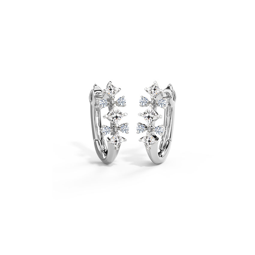 Buy Navya Shiny Diamond Hoop Earrings Online CaratLane