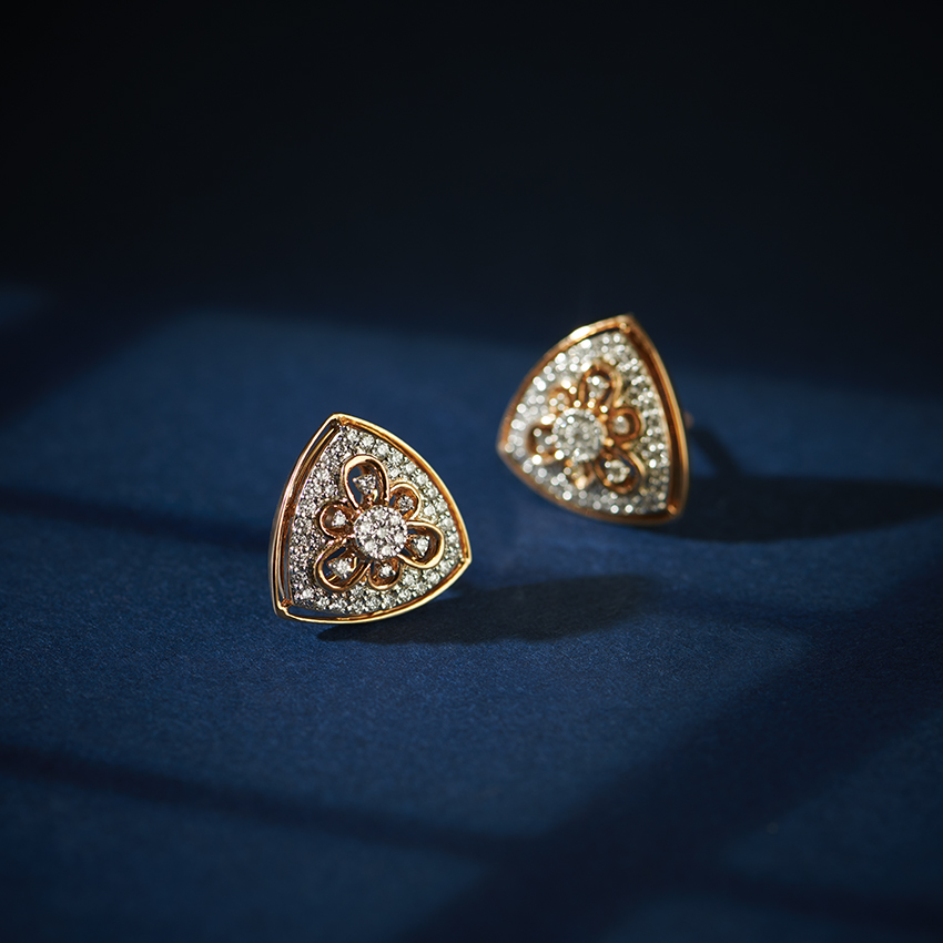 Diamond Earrings 14 Karat Rose Gold Kai Diamond Stud Earrings