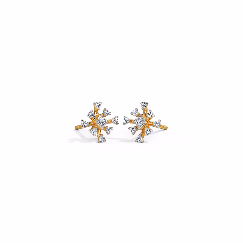 Diamond Earrings 14 Karat Yellow Gold Fresh Peppy Diamond Stud Earrings