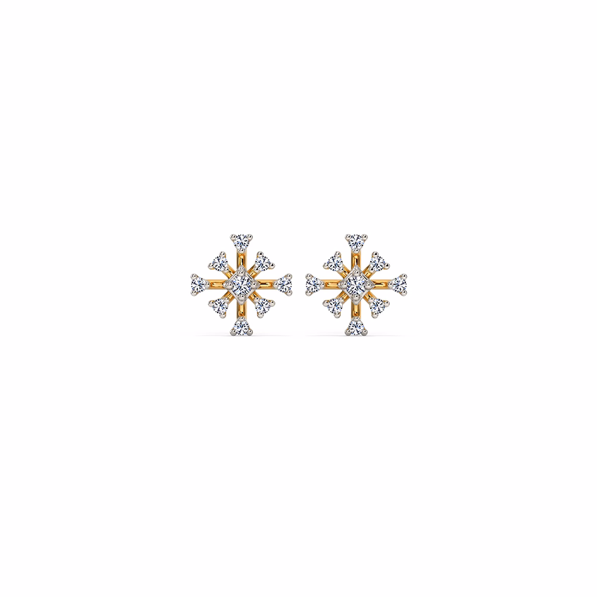 Diamond Earrings 14 Karat Yellow Gold Fresh Peppy Diamond Stud Earrings