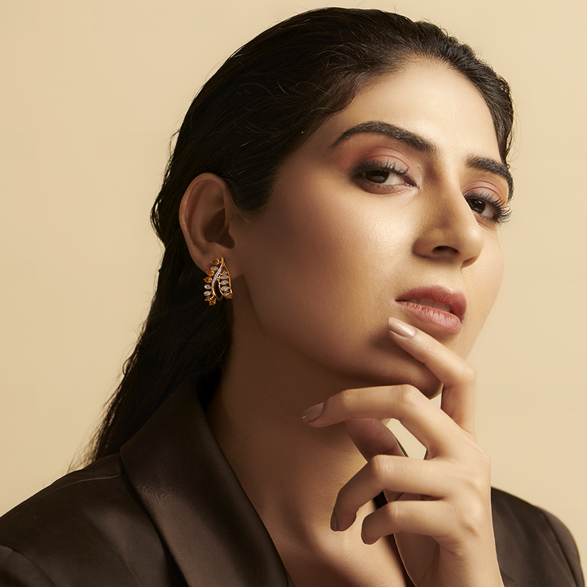 Shimmering Saina Gemstone Hoop Earrings Shimmering Saina Gemstone Hoop Earrings