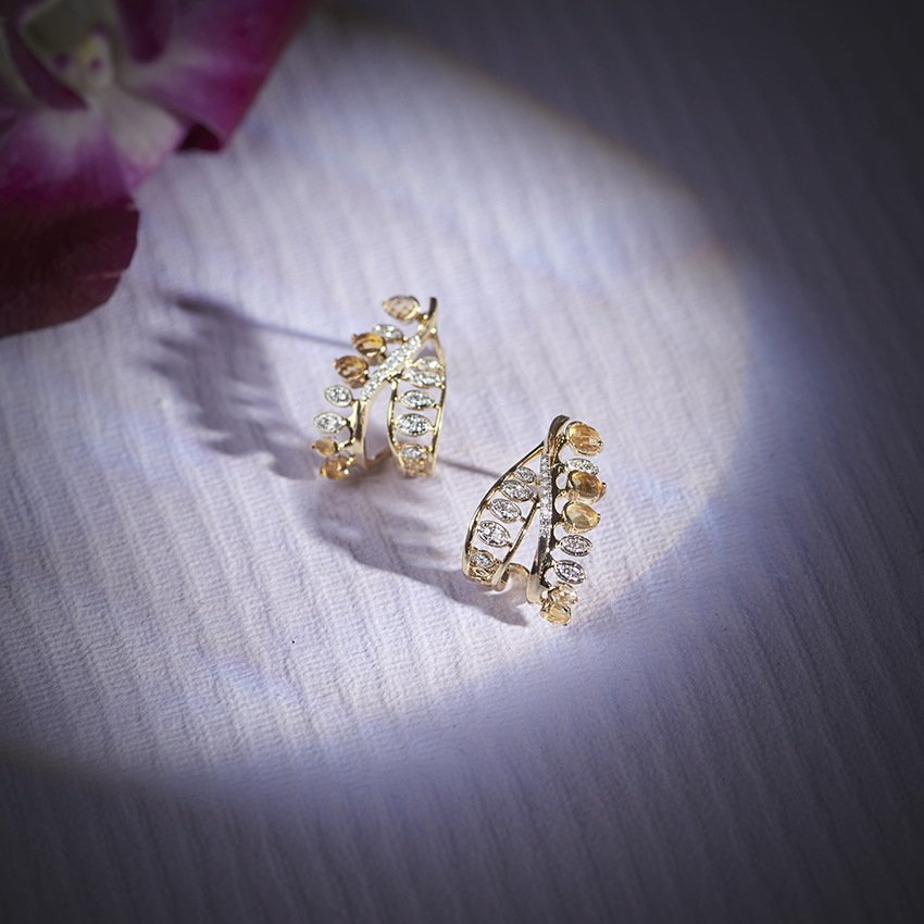 Shimmering Saina Gemstone Hoop Earrings Shimmering Saina Gemstone Hoop Earrings