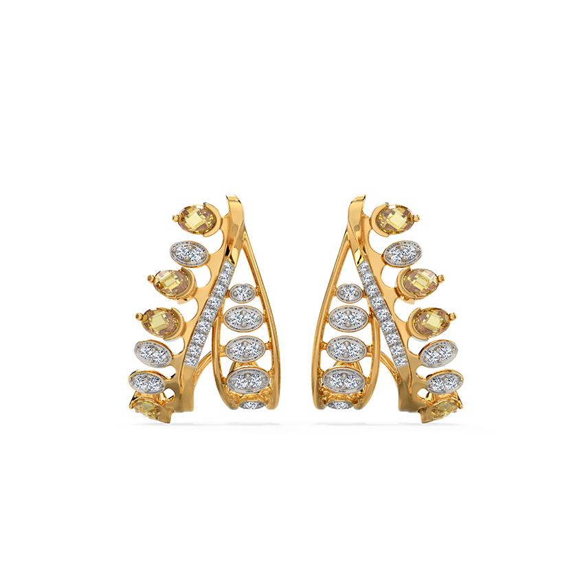 Shimmering Saina Gemstone Hoop Earrings Shimmering Saina Gemstone Hoop Earrings